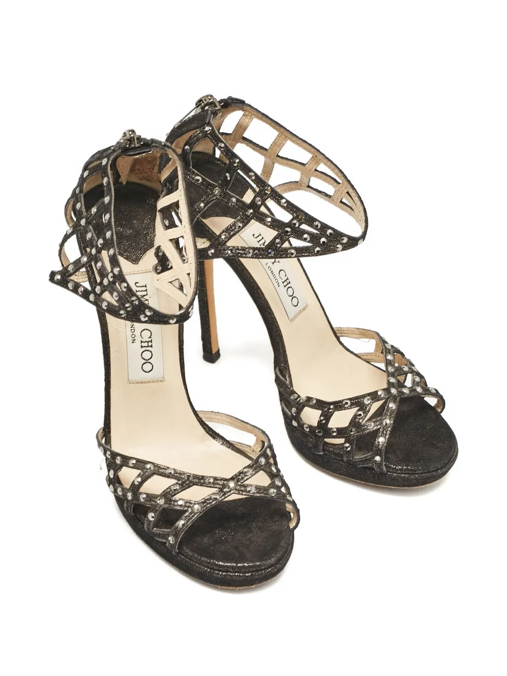 Jimmy Choo Pre-Owned lattice embellished pumps | Black | Image 1