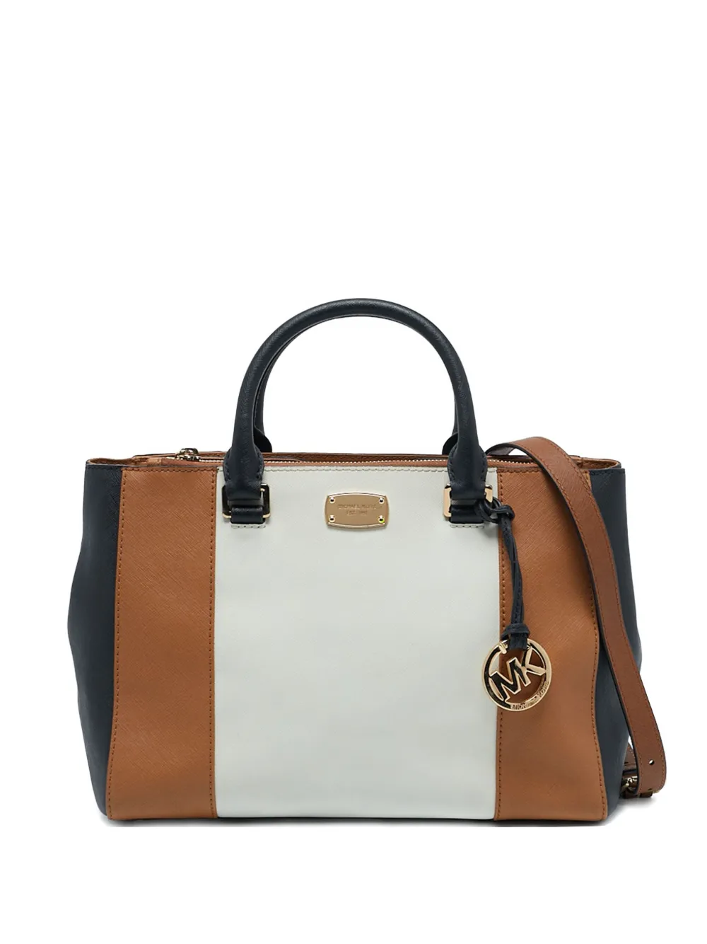 Michael Kors Vintage プレオウンド パネル レザーハンドバッグ - ブラウン Michael Kors Vintage プレオウンド パネル レザーハンドバッグ - ブラウン