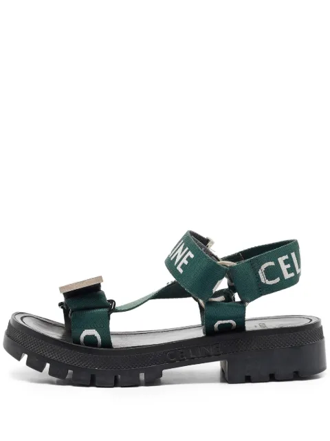 Céline Pre-Owned صندل مسطح بزينة شعار الماركة