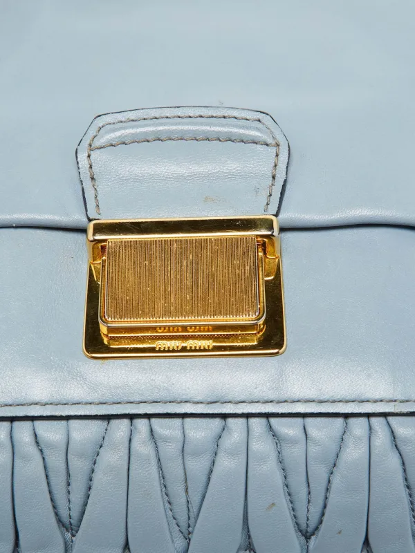 Miu Miu Pre-Owned マテラッセ ショルダーバッグ | ブルー | FARFETCH JP
