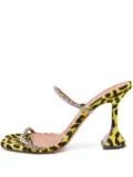 Amina Muaddi pre-owned 100mm leopard-print embellished sandals - Yellow
