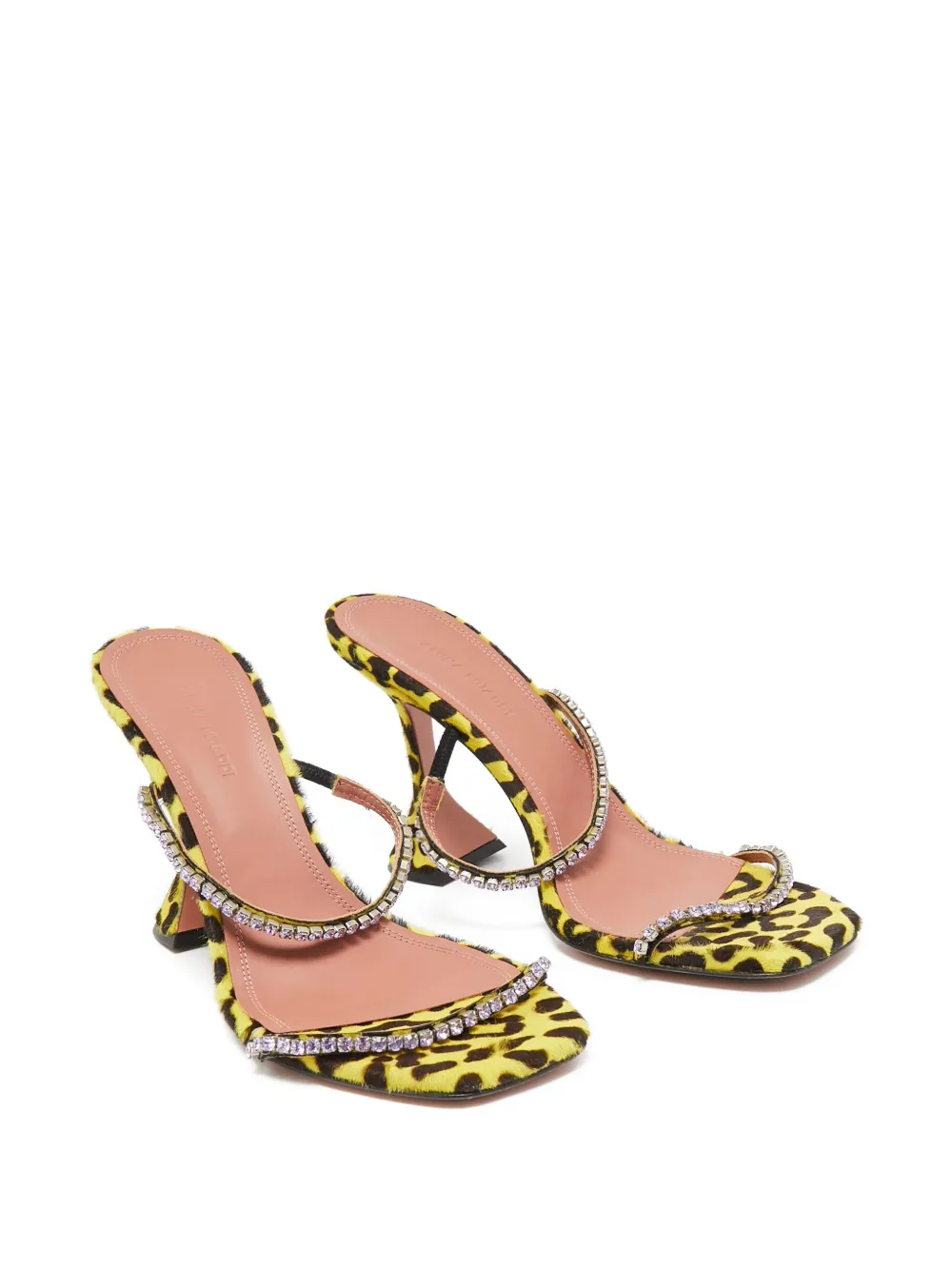 Amina Muaddi pre-owned 100mm leopard-print embellished sandals | Image 2