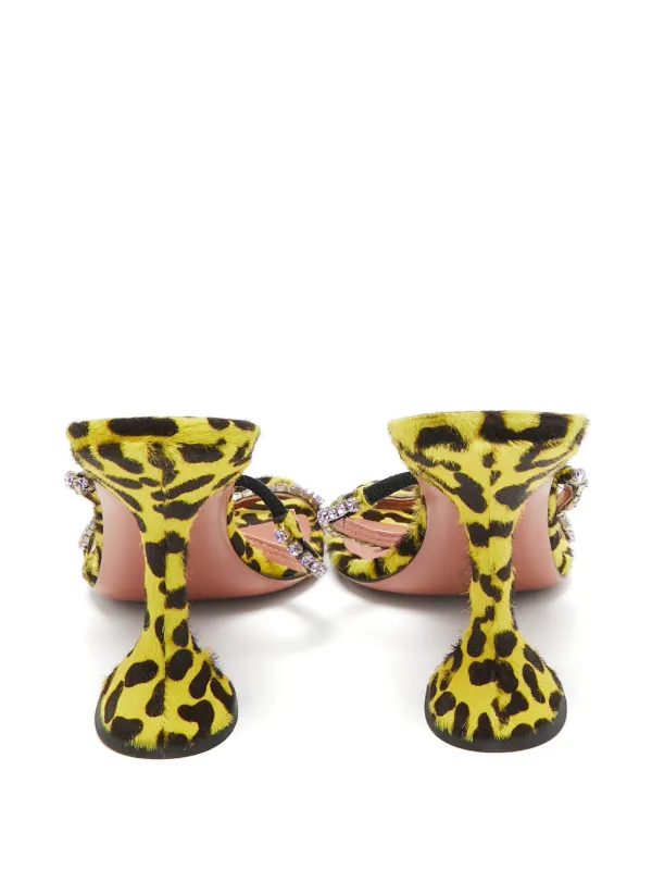 Amina Muaddi pre-owned 100mm leopard-print Embellished