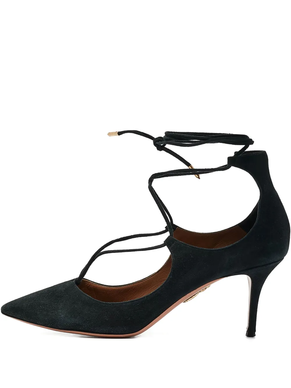 Aquazzura pre-owned 80mm suede pumps | Black | Image 1
