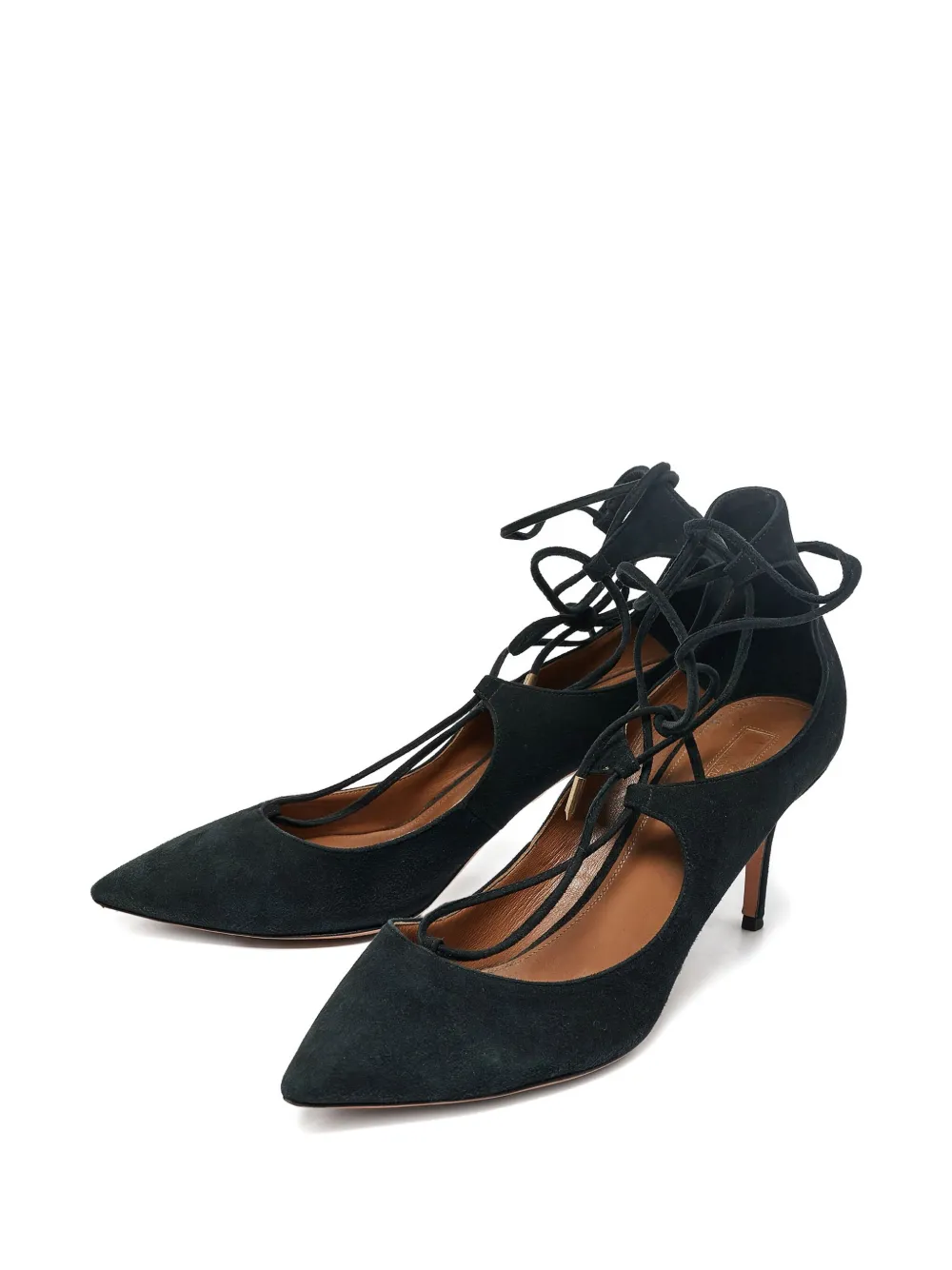 Aquazzura pre-owned 80mm suede pumps | Image 2