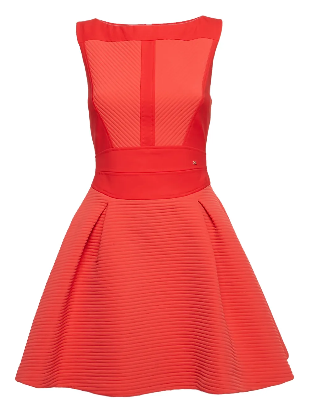 Elisabetta Franchi robe évasée à design plissé | rouge | Image 1