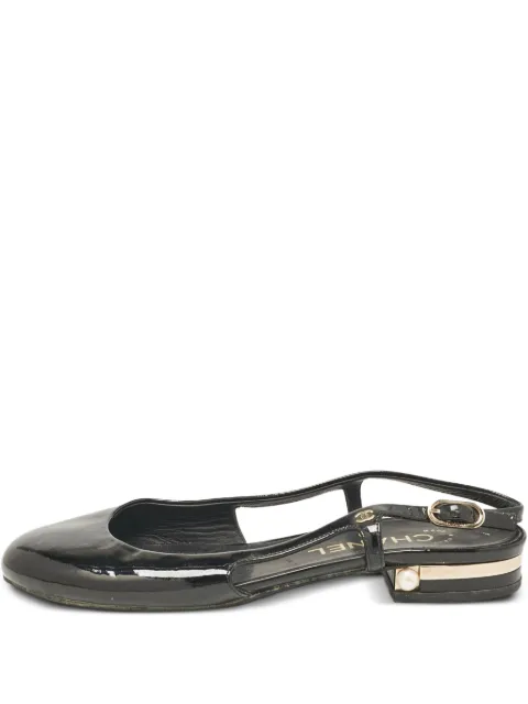 CHANEL Pre-Owned leather slingback pumps