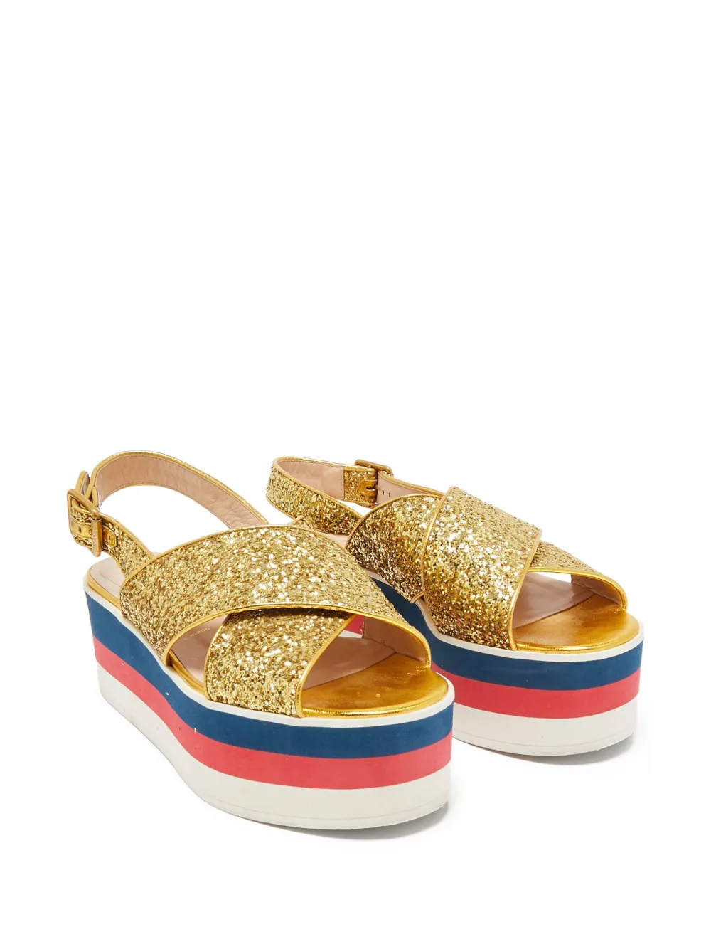 Gucci Pre-Owned DG sandalen met plateauzool - Goud