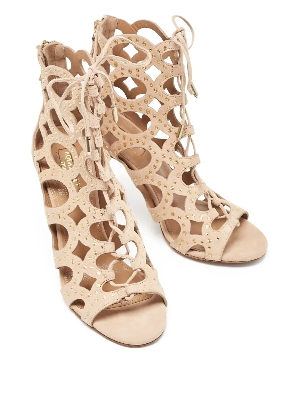 Aquazzura pre-owned 105mm cut-out embellished ankle boots | Image 2