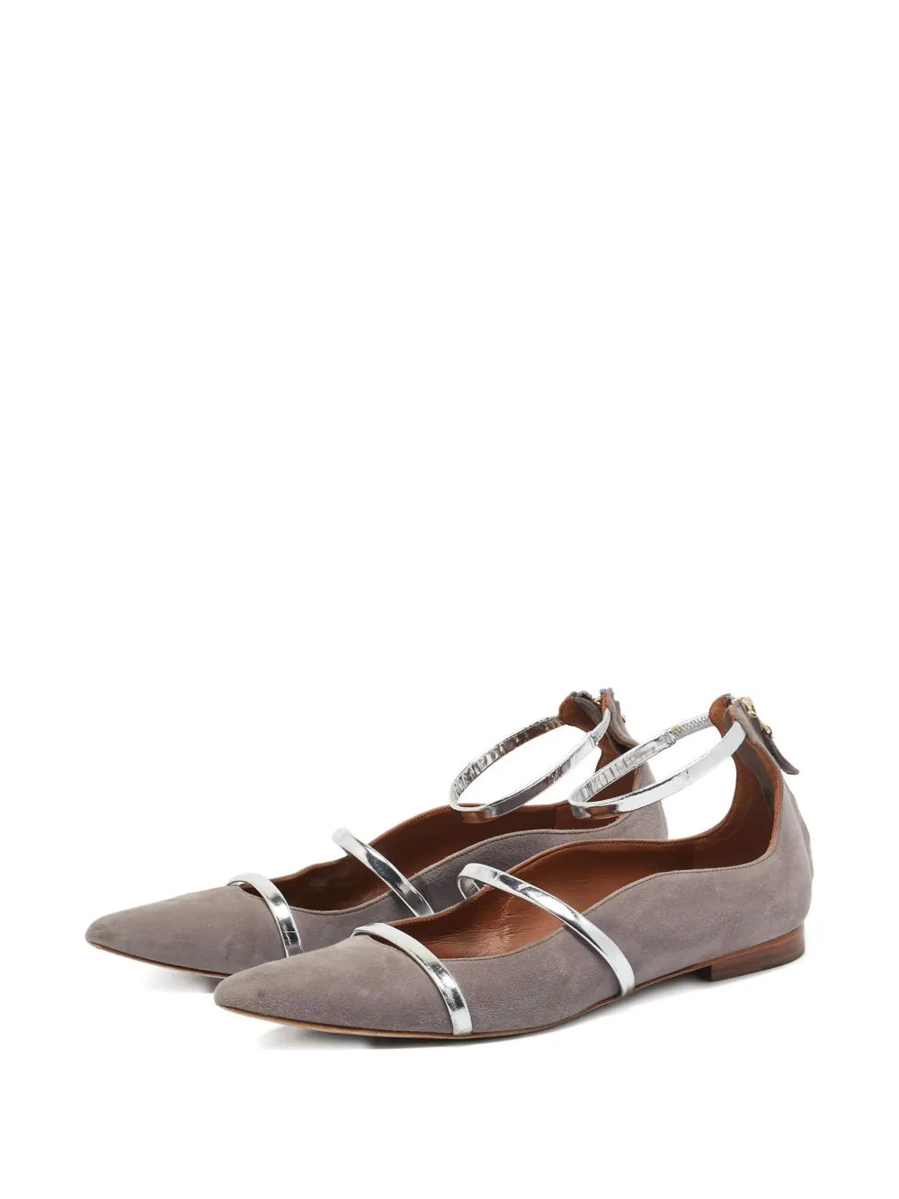 Malone Souliers pre-owned suede ballet flats - Grijs