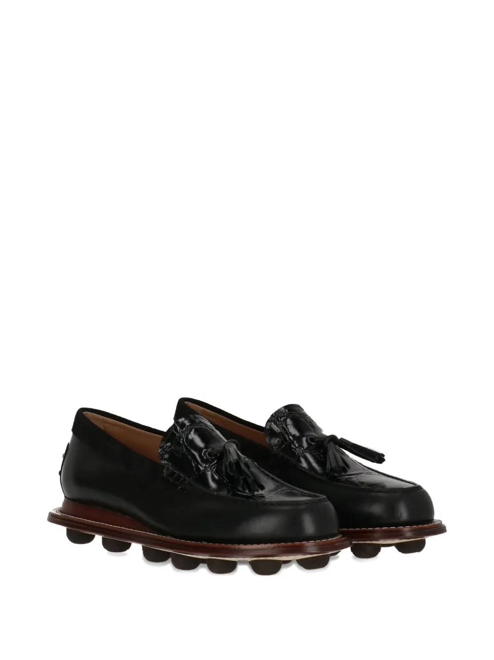 Tod's tassel-embellished bubble sole loafers Black