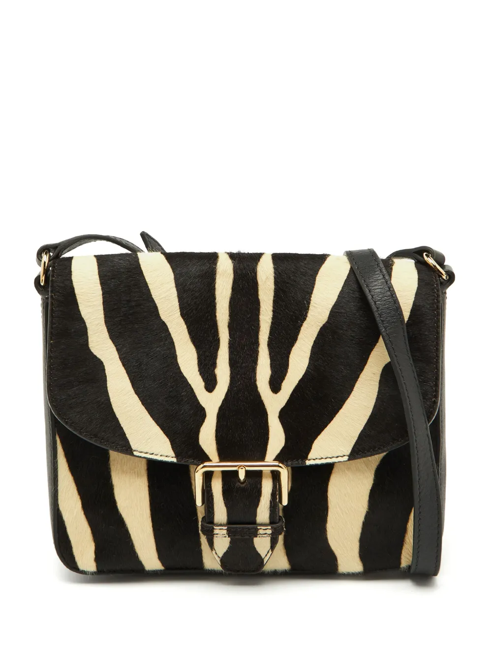 Burberry Pre-Owned Zebra-print leather shoulder bag | Black | Image 1
