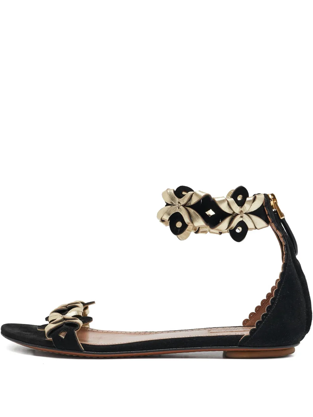 Alaïa Pre-Owned suede flat sandals | Black | Image 1
