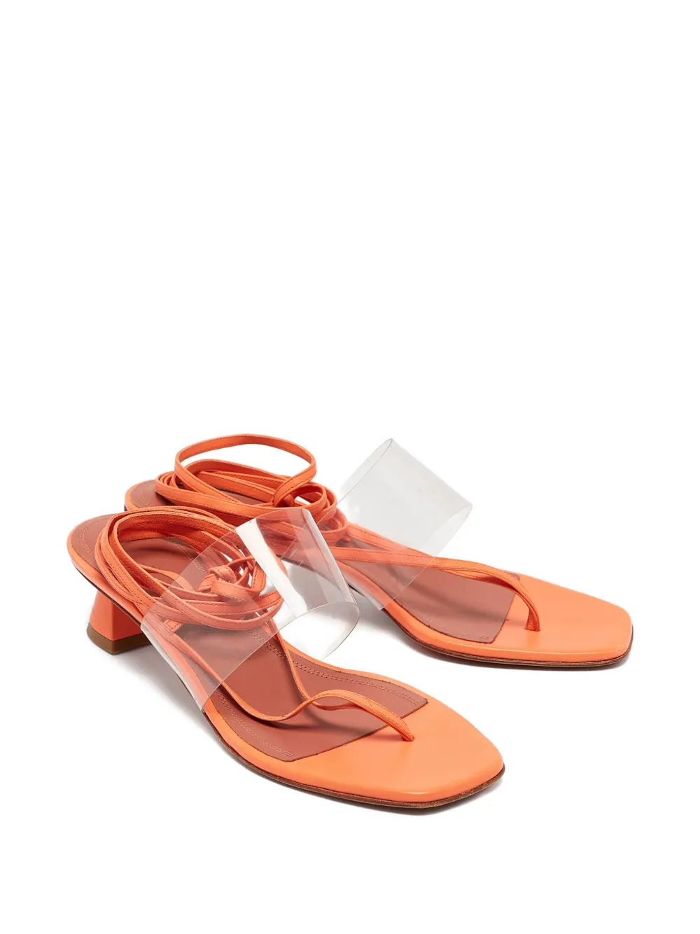 Amina Muaddi leather heeled sandals | Image 2