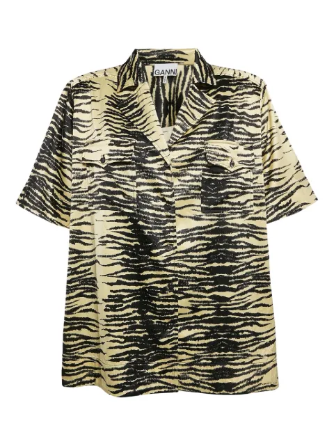 GANNI pre-owned tiger-print shirt