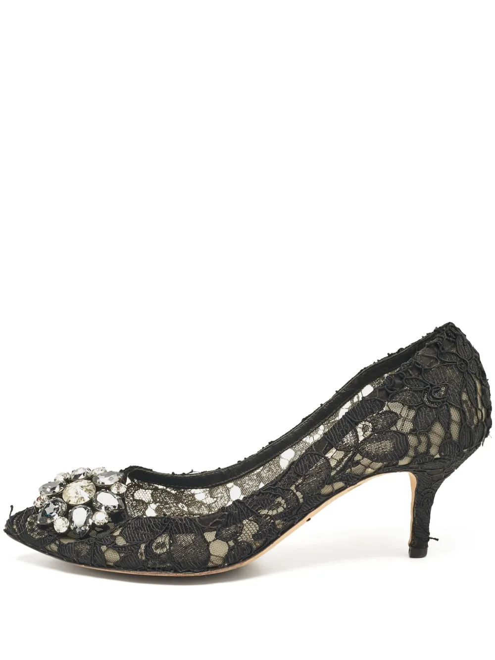 Dolce & Gabbana Pre-Owned zapatillas de encaje con tacón de 65mm | negro | Image 1