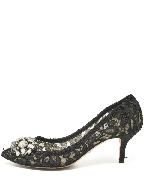 Dolce & Gabbana Pre-Owned zapatillas de encaje con tacón de 65mm