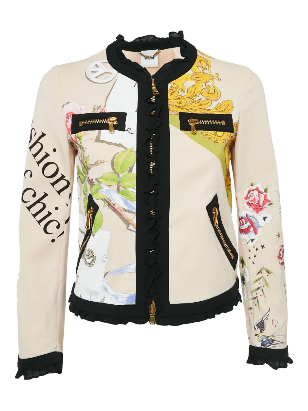 Moschino Pre-Owned graphic-printed zip-up jacket | White | Image 1