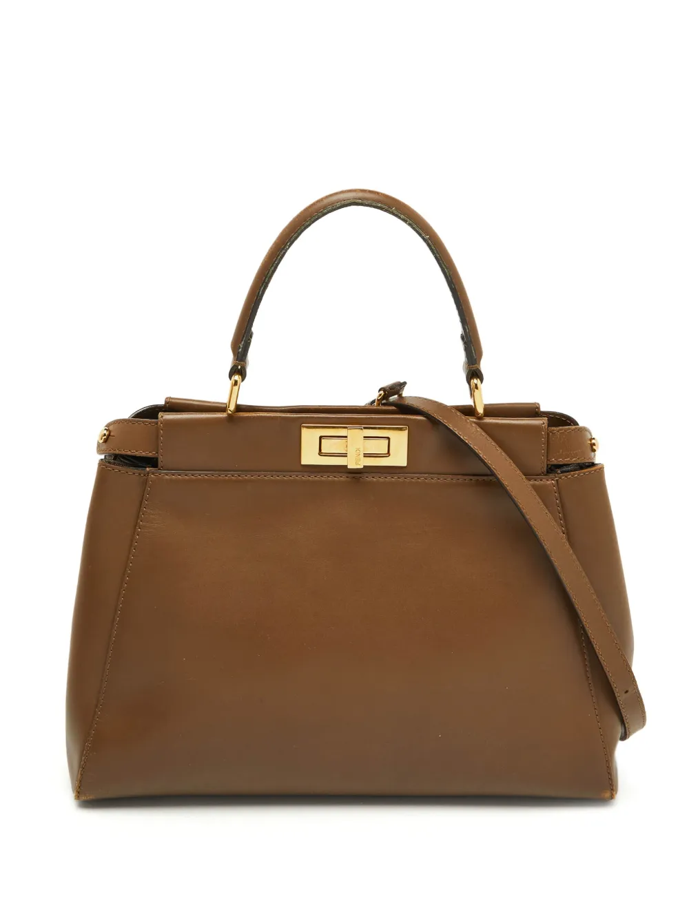 Peekaboo structured leather tote bag