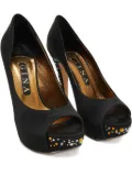 Gina Pre-owned 135mm satin pumps - Black