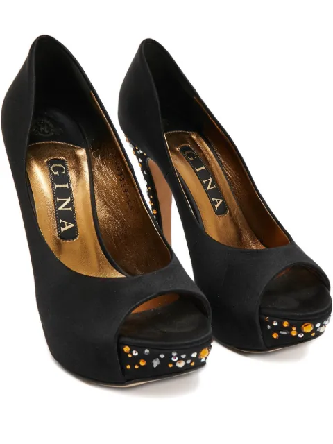 Gina Pre-owned 135mm satin pumps