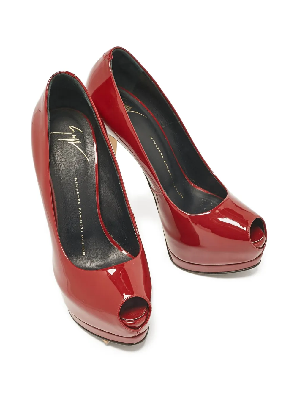 Giuseppe Zanotti Vintage 140 mm Sharon pumps met plateauzool en open neus - Rood