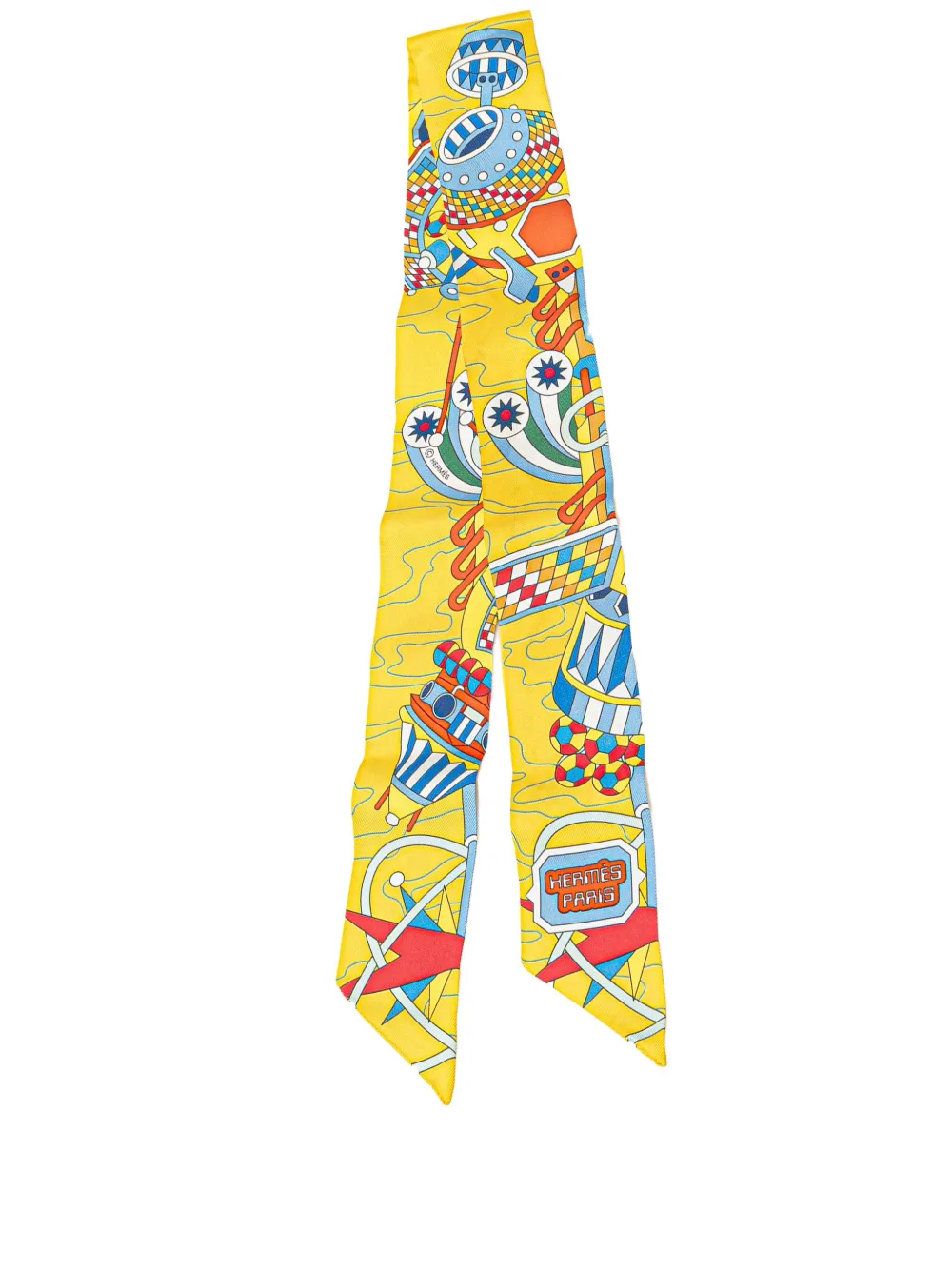 Hermès Pre-Owned 20th Century Odyssey Silk Twilly Scarf scarves - イエロー Hermès Pre-Owned 20th Century Odyssey Silk Twilly Scarf scarves - イエロー