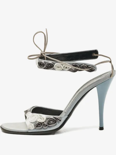 Casadei Vintage 105mm rose-detail satin sandals