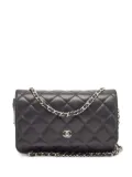 CHANEL Pre-Owned Interlocking CC-logo wallet on chain - Black
