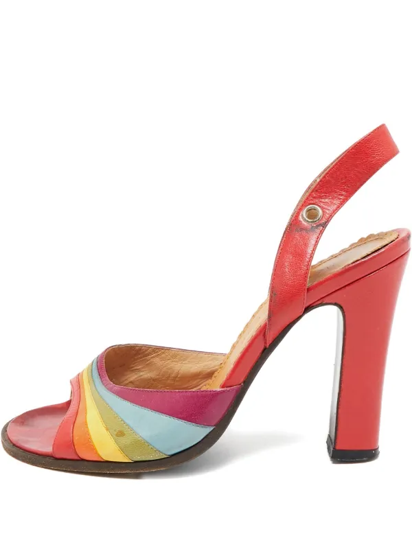 Marc Jacobs Vintage 100mm Panelled Leather Sandals Red FARFETCH PH