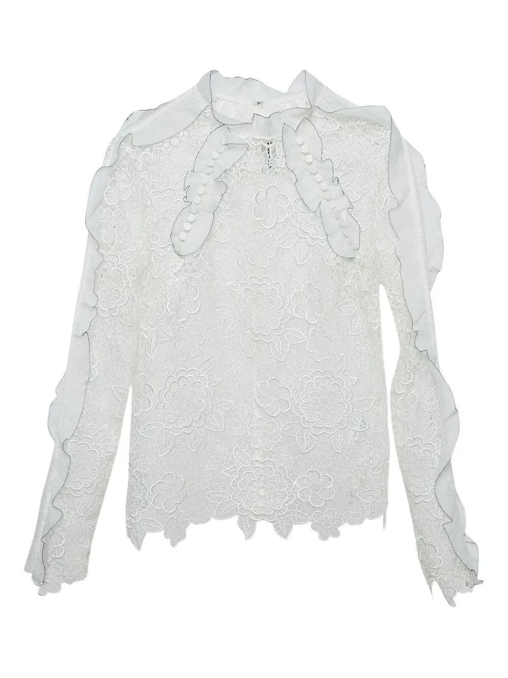 Click to view more detailed imagery on our partner's website Pre-owned Self-portrait 2012 Lace Blouse In White