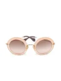 Miu Miu Pre-Owned 2024 Acetate Metal Round Sunglasses - Orange