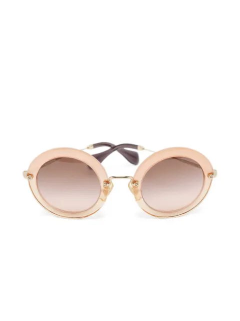 Miu Miu Pre-Owned 2024 Acetate Metal Round Sunglasses