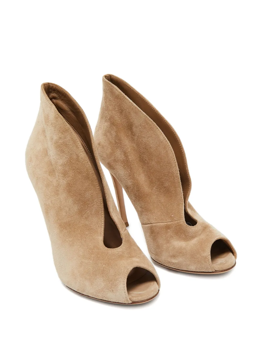 Gianvito Rossi Pre-owned 100 mm laarzen met V-vorm en open neus - Beige