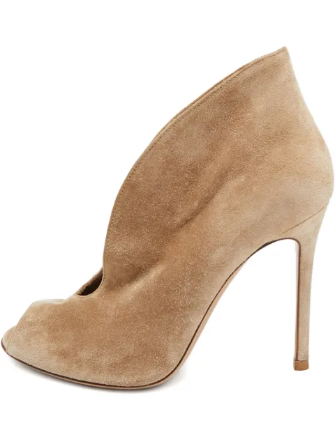 Gianvito Rossi Pre-owned 100mm V-cut peep-toe boots