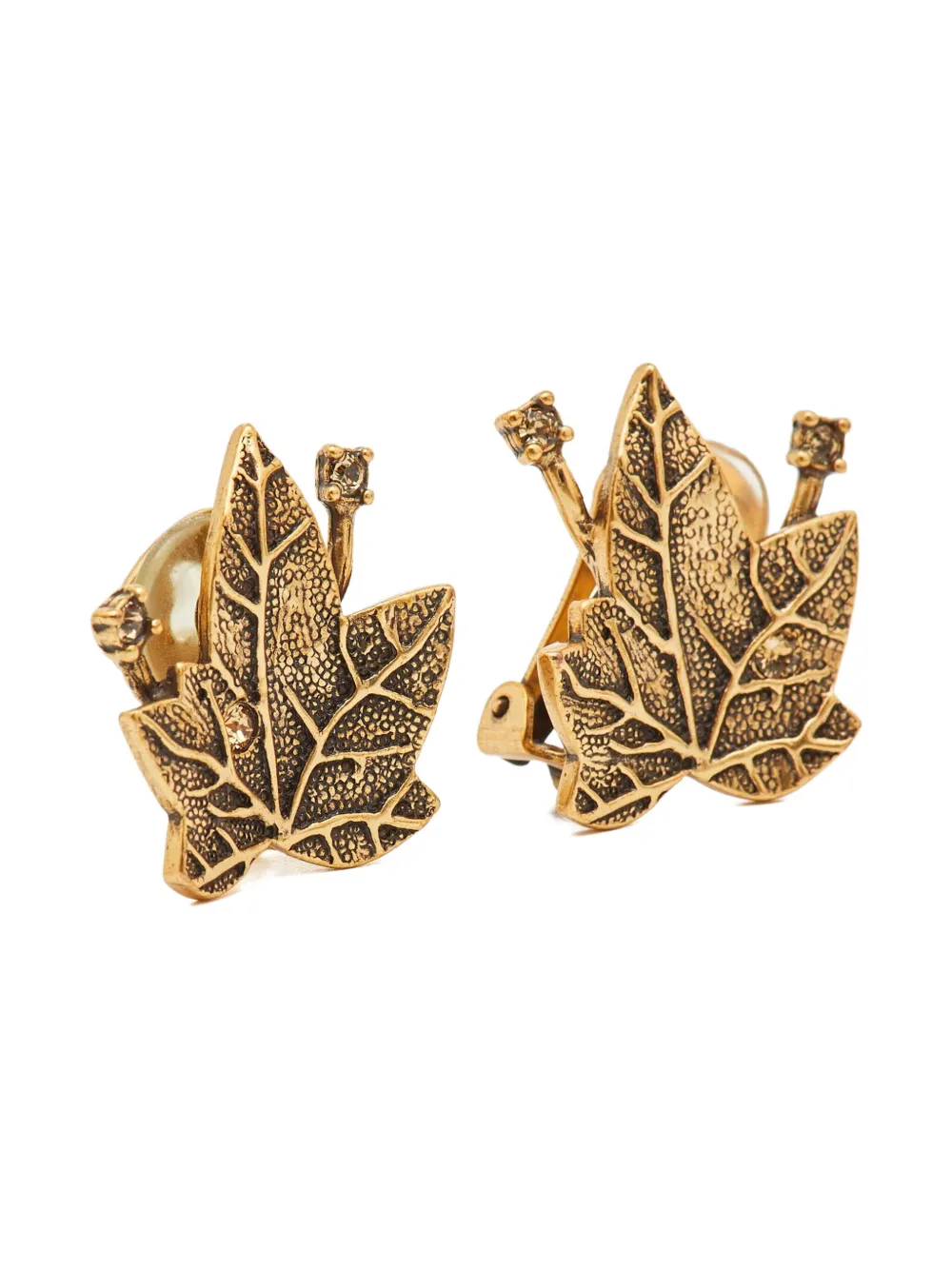 Oscar de la Renta Pre-Owned leaf crystal earrings | Image 2