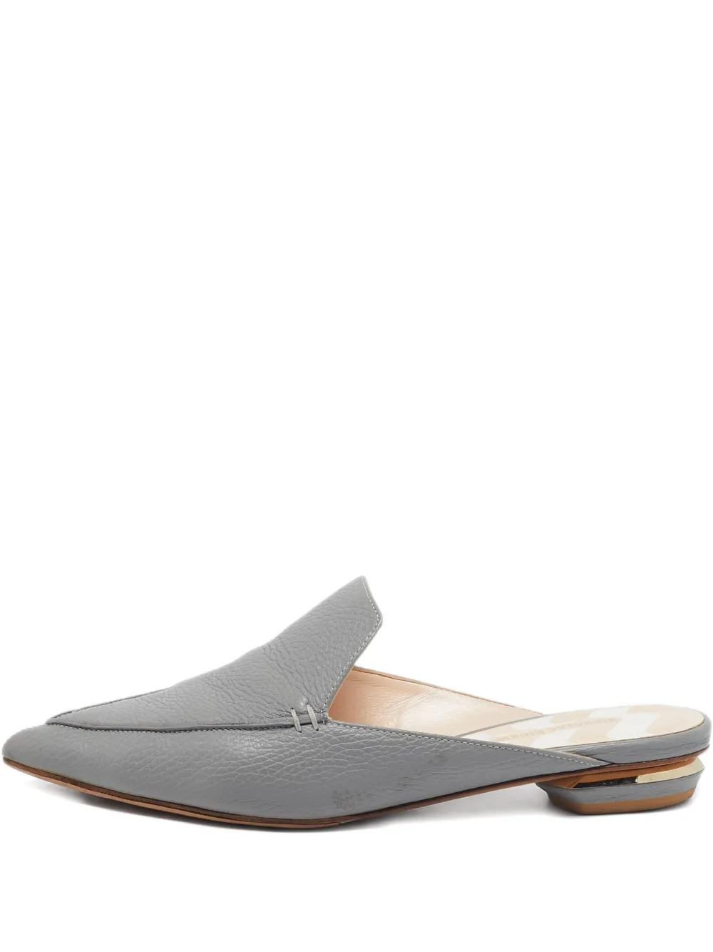Nicholas Kirkwood Pointed Toe Low Heel Mules | Grey | Image 1