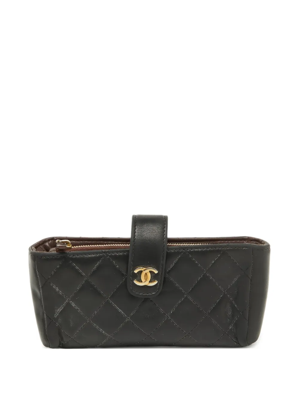 CHANEL Pre-Owned diamond-quilted phone case | Black | Image 1
