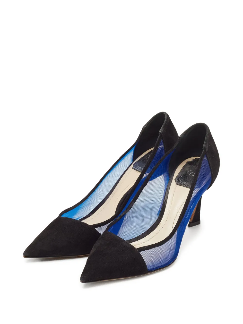 Christian Dior Pre-Owned Pumps met puntige neus en mesh vlakken - Zwart