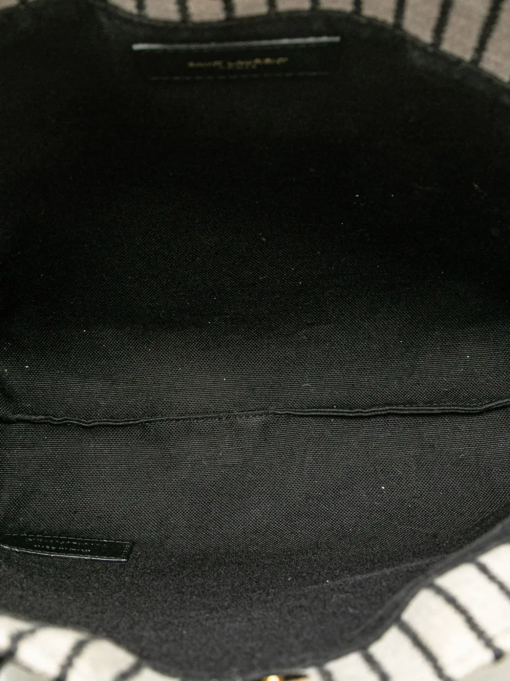 Pre-owned Saint Laurent 2022 Toy Striped Canvas North South Shopping Tote Satchel