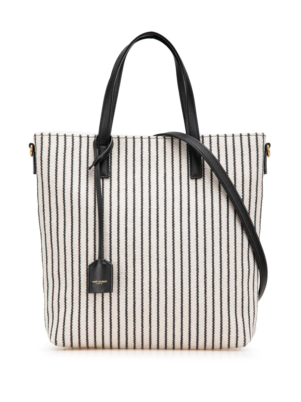 Saint Laurent Pre-Owned 2022 Toy Striped Canvas North South Shopping Saint Laurent Pre-Owned 2022 Toy Striped Canvas North South Shopping