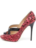 Jimmy Choo Pre-Owned leopard-print open-toe heels - Pink