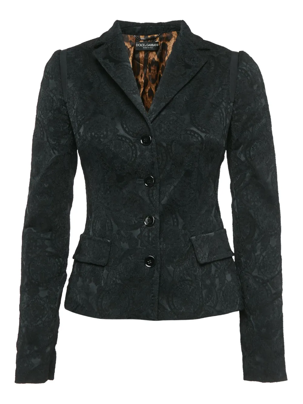 patterned-jacquard blazer