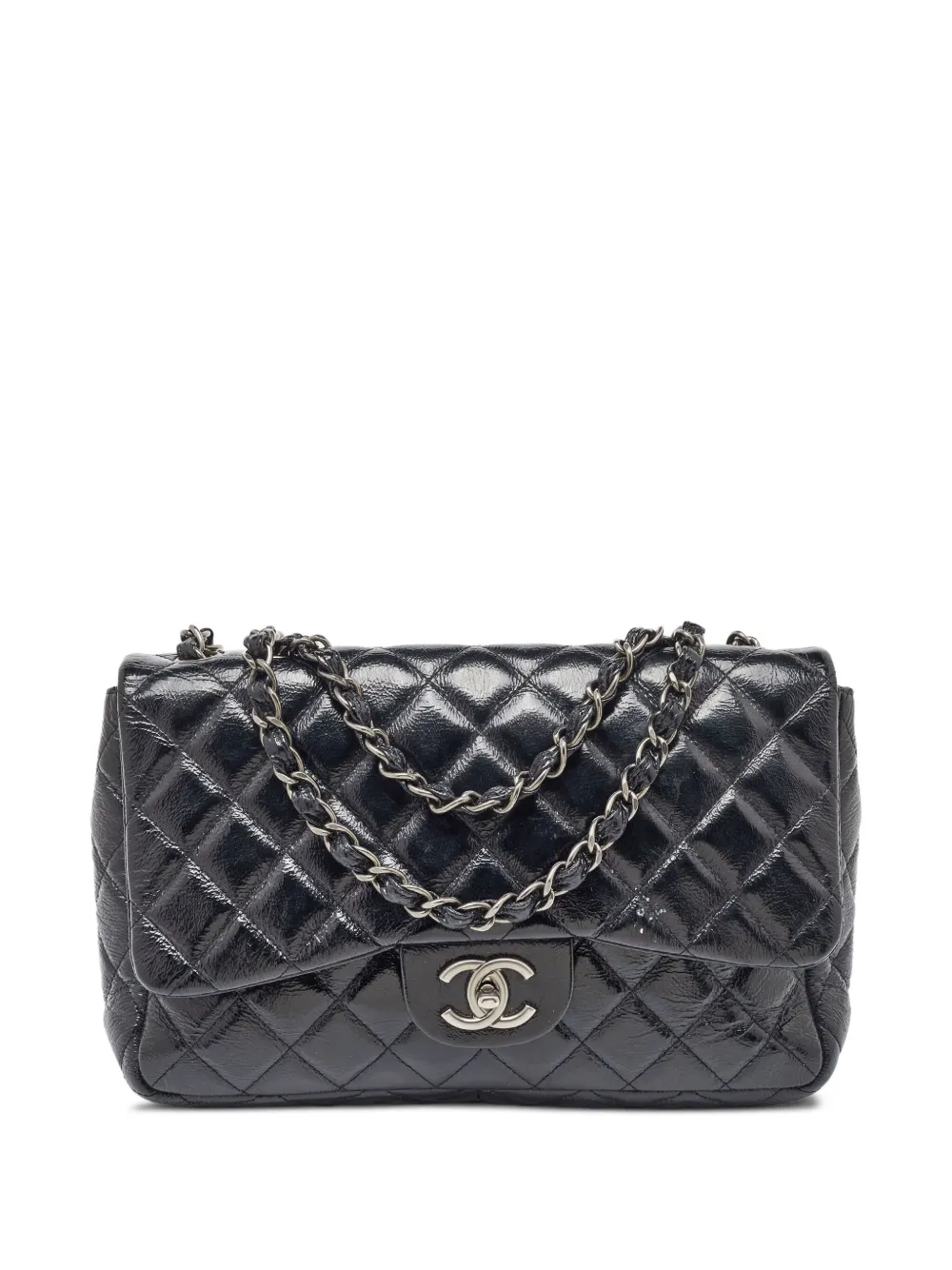 CHANEL Pre-Owned diamond-quilted leather shoulder bag - ブラック CHANEL Pre-Owned diamond-quilted leather shoulder bag - ブラック
