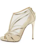 Casadei Vintage sheer mesh open-toe ankle boots - Gold
