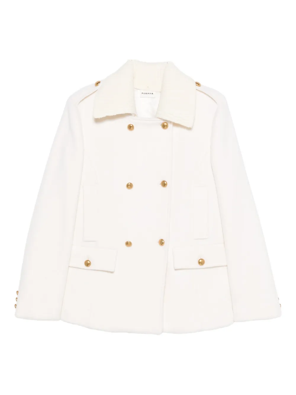 P.a.r.o.s.h Double-breasted Wool Jacket In Neutral