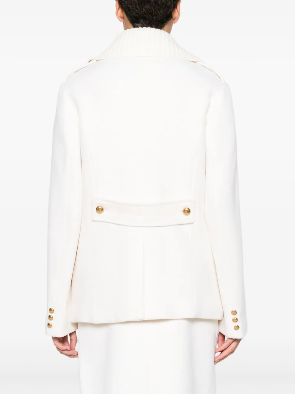 P.a.r.o.s.h Double-breasted Wool Jacket In Neutral