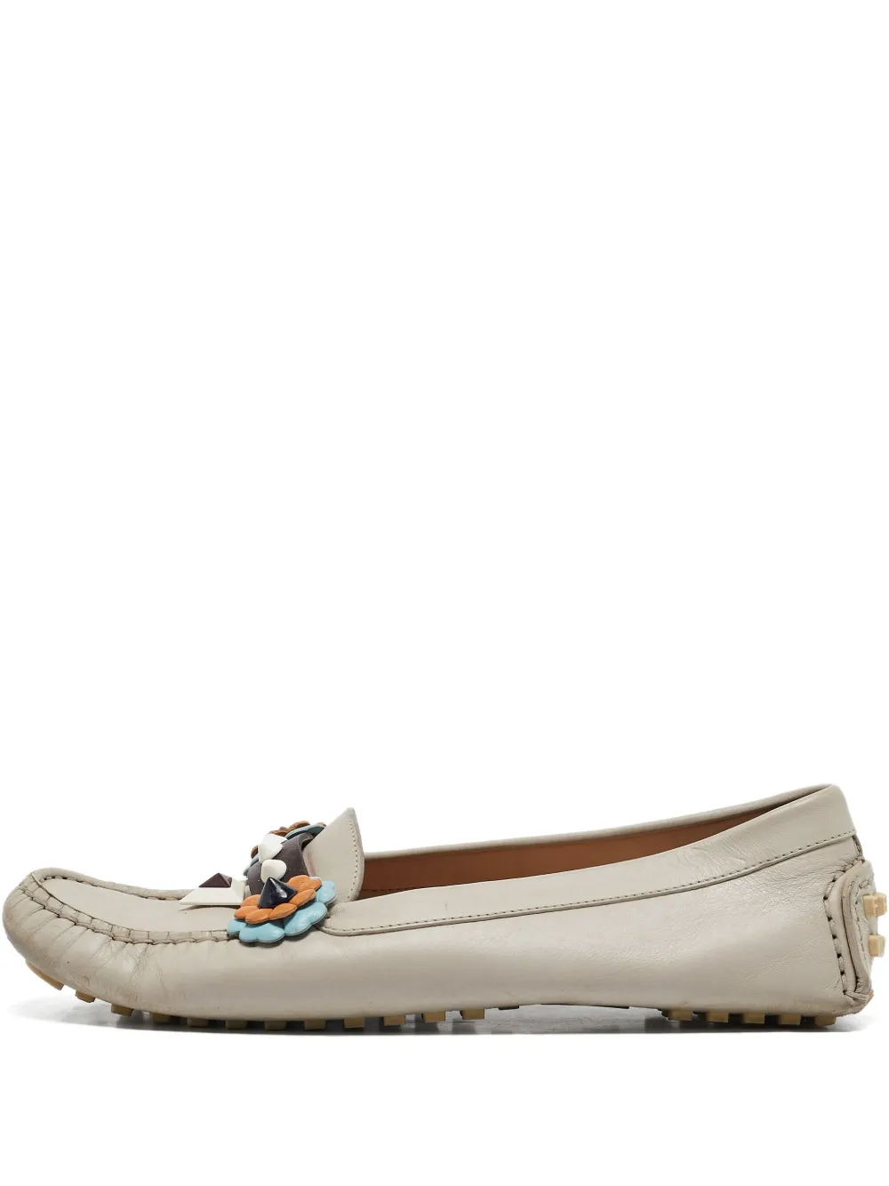 Fendi Pre-Owned floral-appliqué loafers | Grey | Image 1