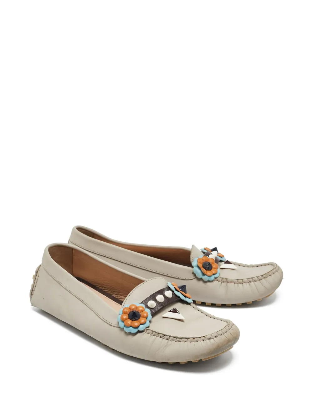 Fendi Pre-Owned floral-appliqué loafers | Image 2
