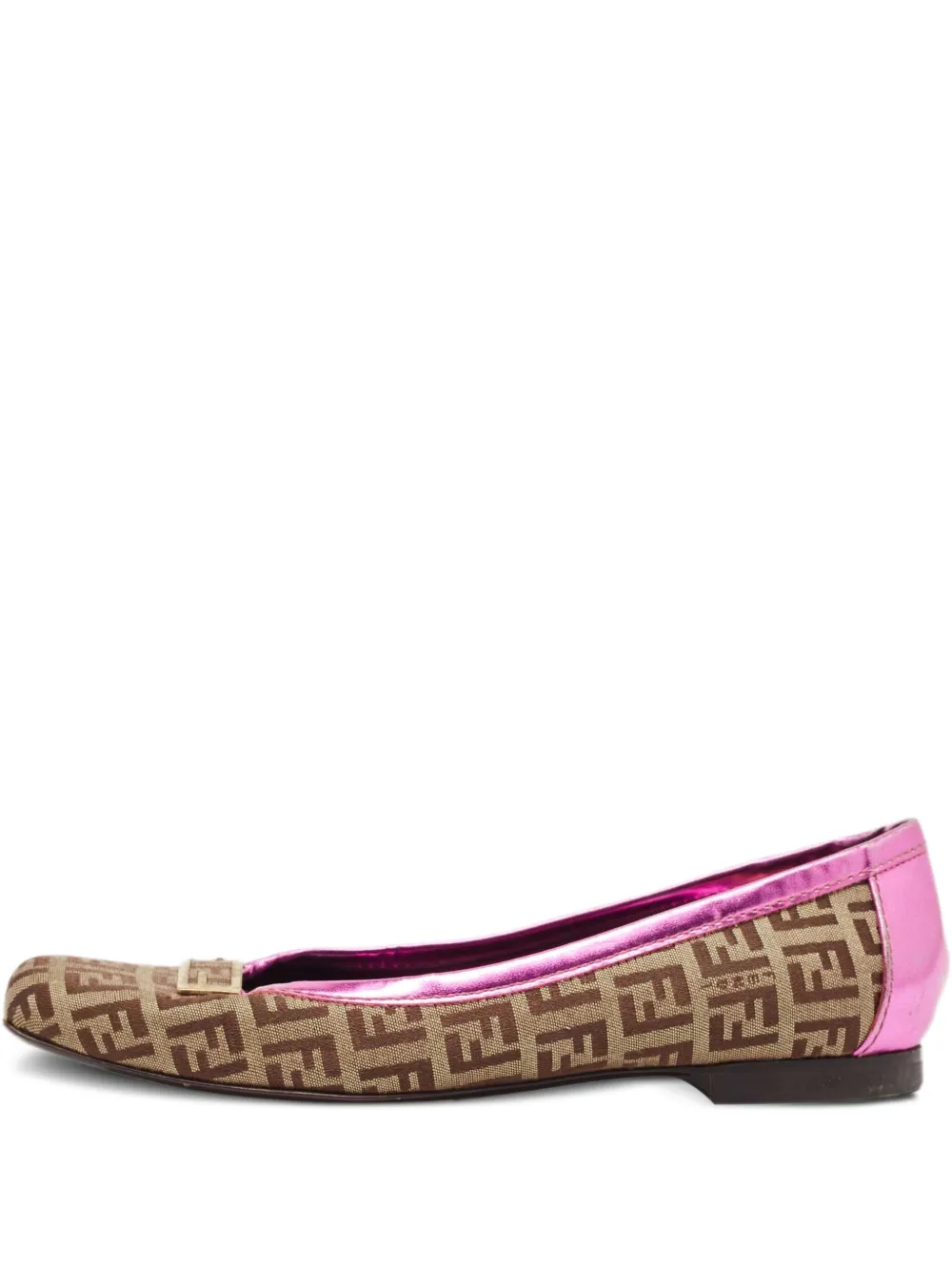 Fendi Pre-Owned Zucca-patterned ballet flats | Neutrals | Image 1